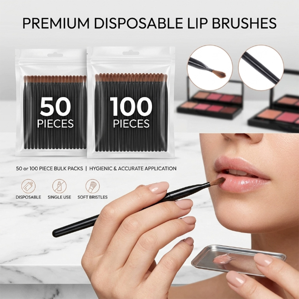 Beauty Makeup Vanity - 50/100pcs Disposable Lip Brush Set Lipstick