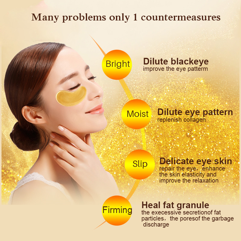 10/20pcs Golden Crystal Collag - Collagen Eye Patch 评论和价格