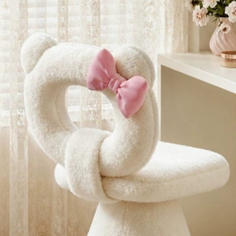 Bow Dressing Vanity Stool Pink - Beauty Makeup Vanity 评论和价格
