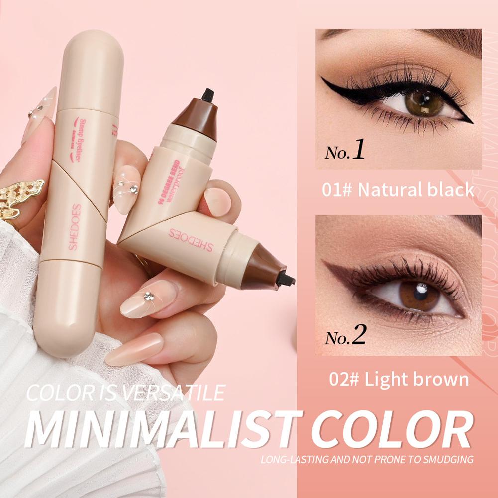 Rotate Eyeliner Stamp Pen Doub - Beauty Mark Makeup 评论和价格