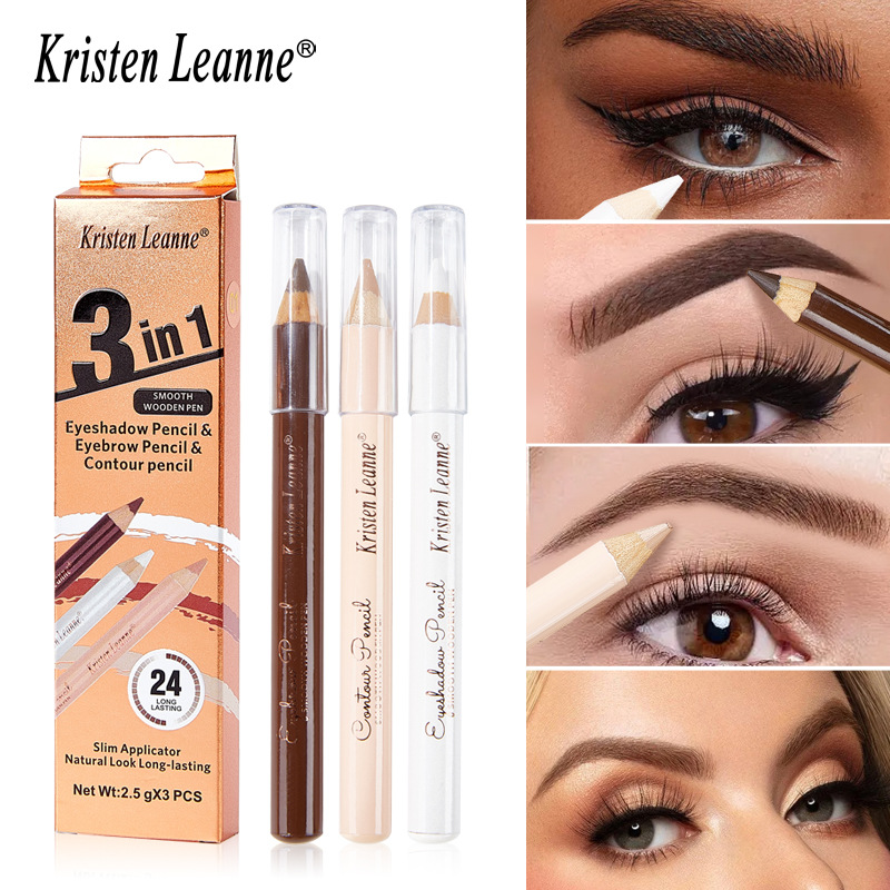 3PCS Wooden Eye Shadow Liner C - Beauty Makeup Supply 评论和价格