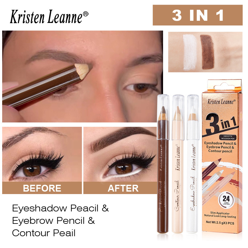 3PCS Wooden Eye Shadow Liner C - Beauty Makeup Supply 评论和价格