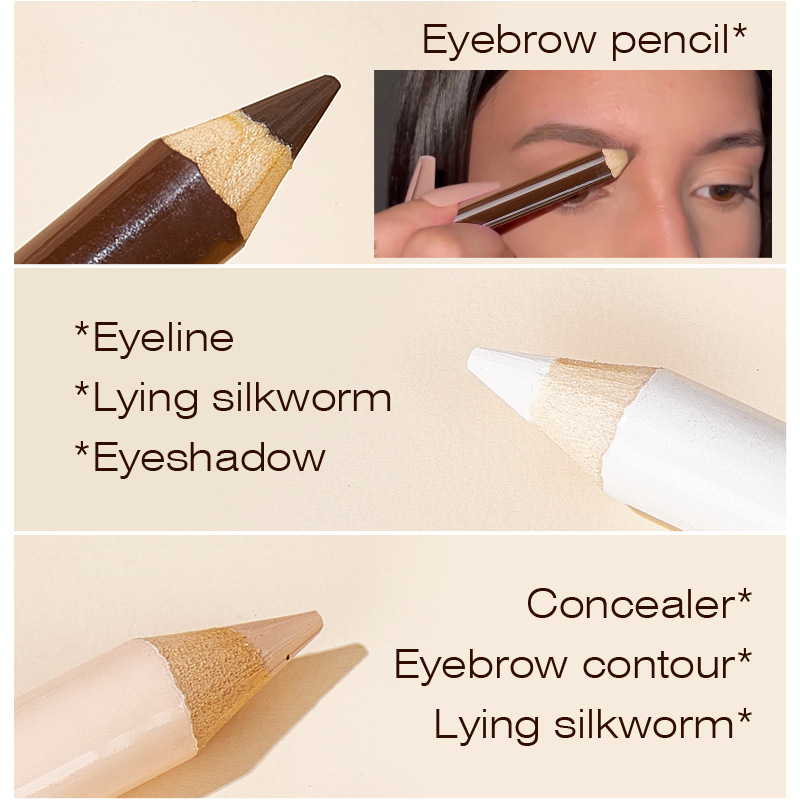 3PCS Wooden Eye Shadow Liner C - Beauty Makeup Supply 评论和价格
