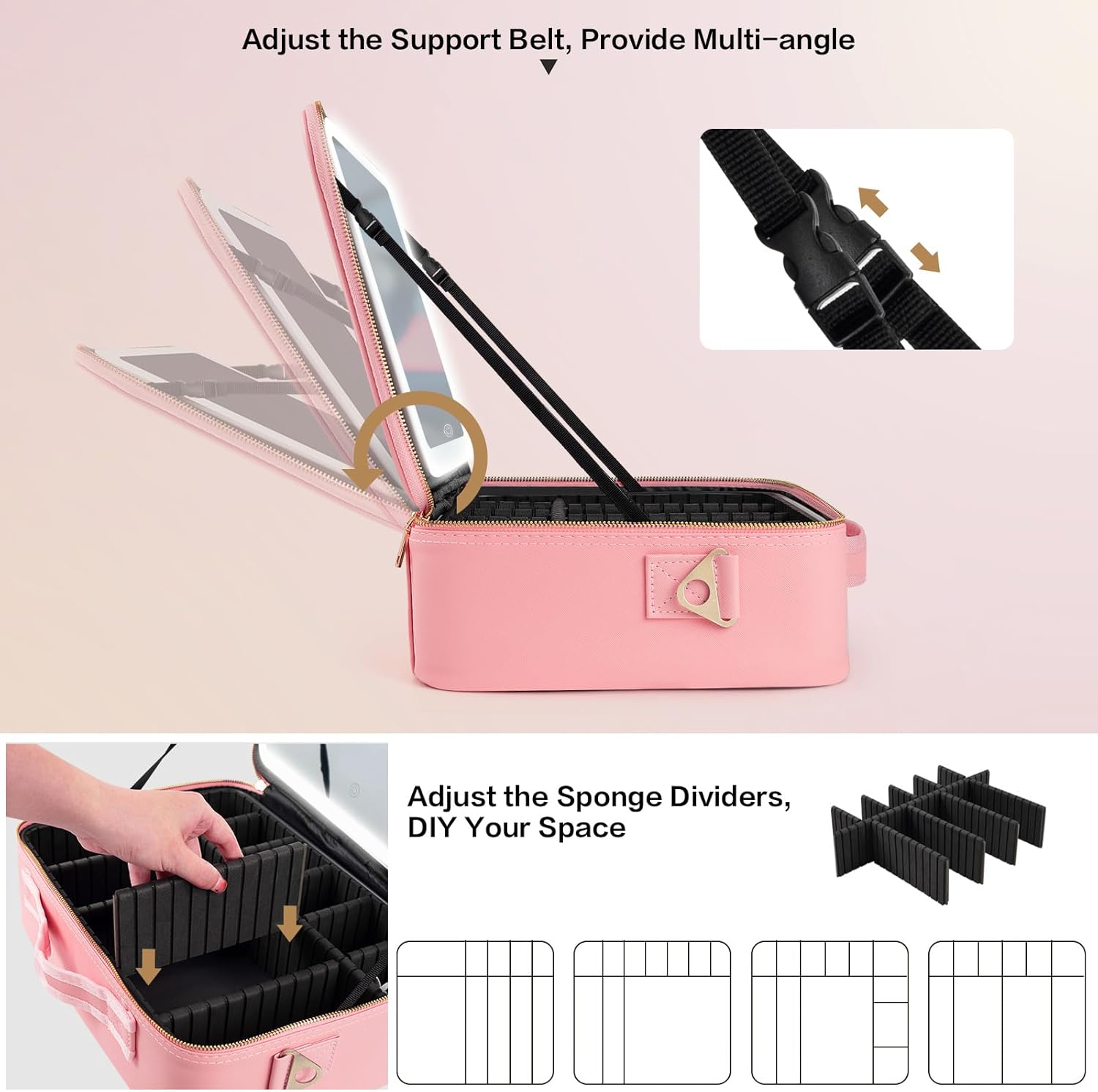 Large Capacity Makeup Bag 15'' - Beauty Makeup Vanity 评论和价格